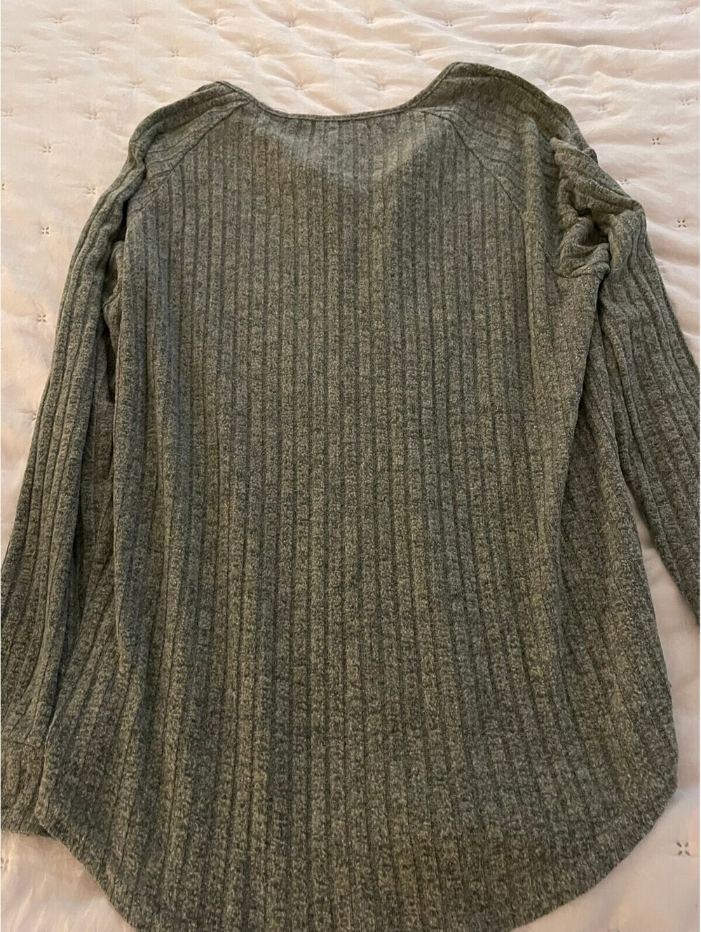 Heather Green Ribbed Henley and Jogger Lounge Set (Large) - Picture 8 of 10